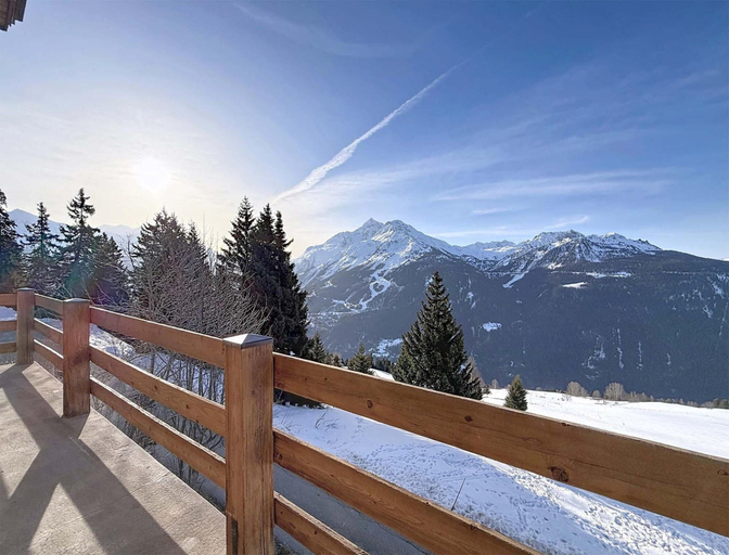 View from property 2, Luxury Alpine Chalet in La Rosiere for 12 Guests, Savoie