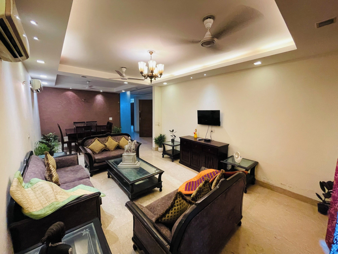 Living area 3, Fortune Home Service Apartment 4BHK J191, Delhi