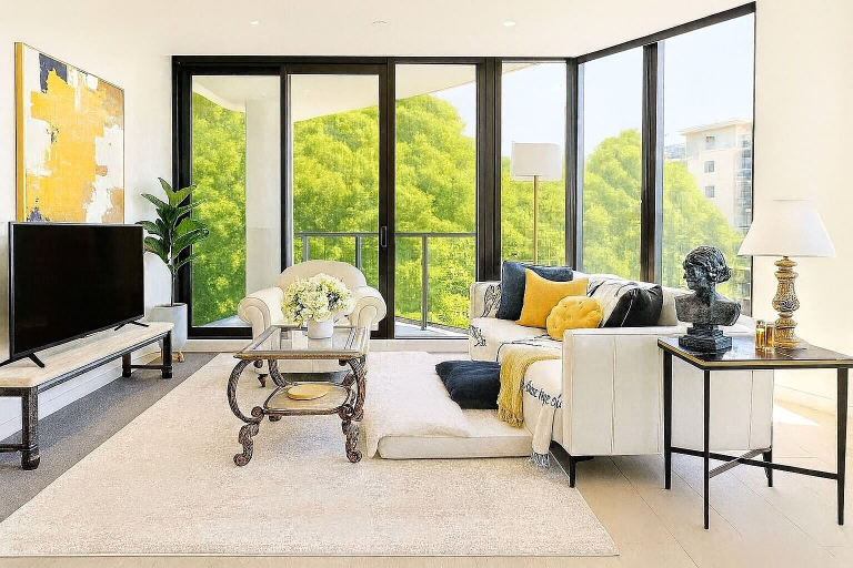 Living area 3, Stylish Edge Apartment Albert Park & Bay, Melbourne