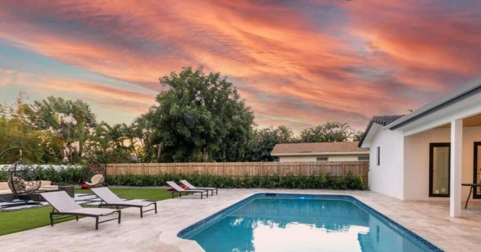 Outdoor pool, Peaceful Villa by Glam Homes, Broward