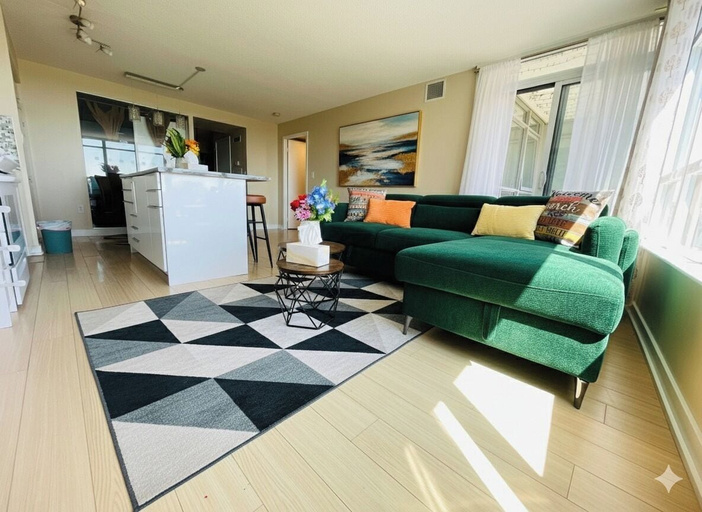 Living area, NovaNest Suites, Toronto