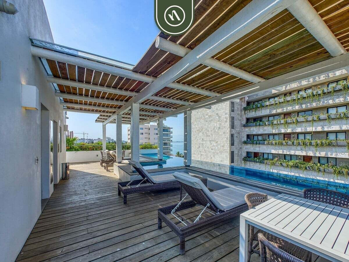 Outdoor dining 4, New 1 BR Condo - Oceanview Pool - 2 min to Beach, Compostela