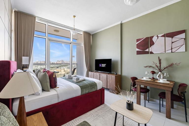 Bedroom 3, Stylish Studio Apt in Damac Hills!, Dubai