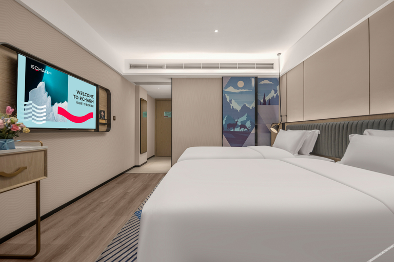 Bedroom 2, Echarm Hotel Changsha Economic Development Zone Haide Park Electric Power Vocational College, Changsha