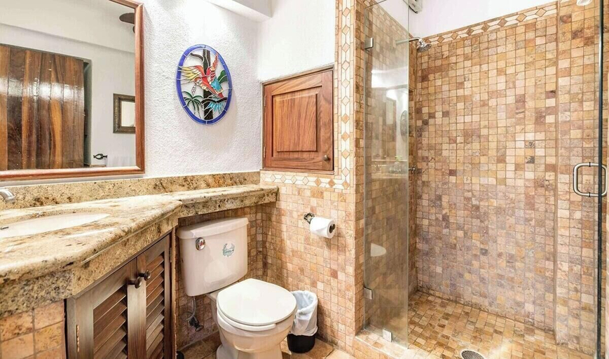 Bathroom 5, Ocean view 2Br Condo-Balcony-Beach-Pool - 610, Puerto Vallarta