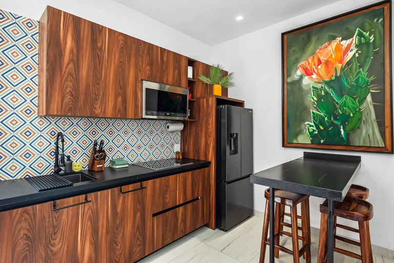 Private kitchen 3, Modern Condo With Rooftop Pool, Gym, & Private W/D, Puerto Vallarta