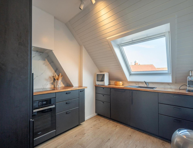 Private kitchen 2, 3-bedroom Sunny Apartment in Knokke, West-Vlaanderen