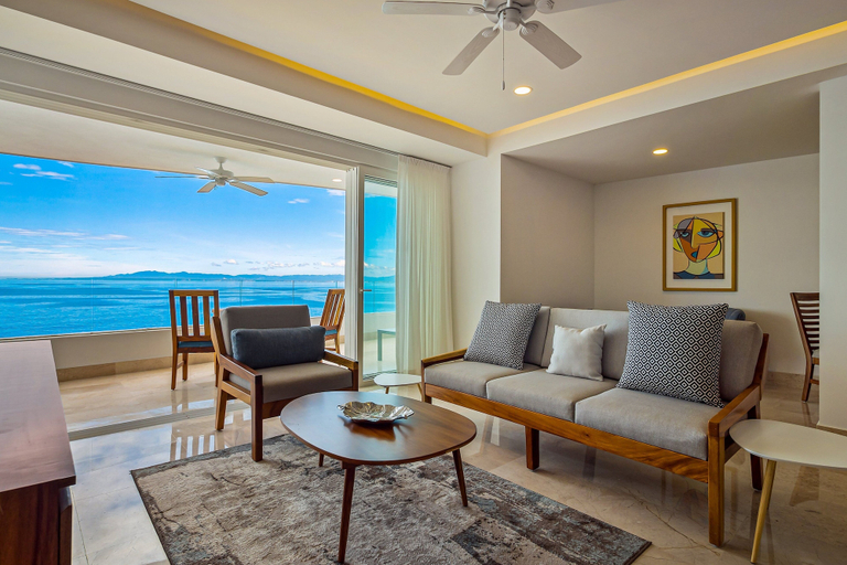 Living area 2, Stylish Waterfront Condo With Amazing Pool, hot tub & Balcony, Puerto Vallarta