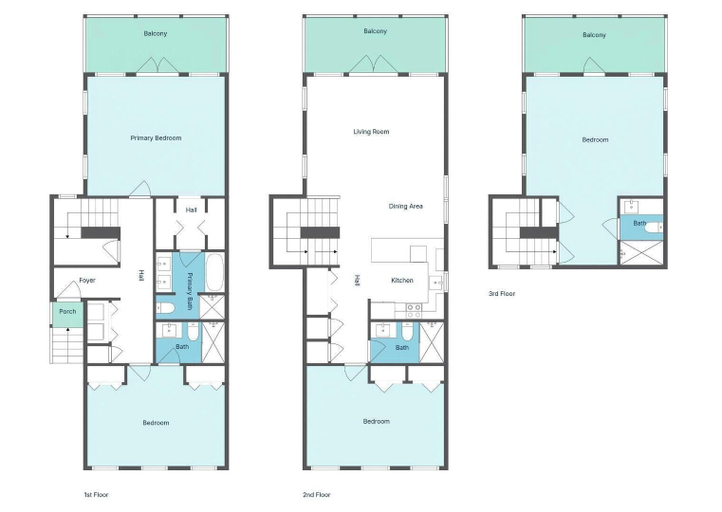 Floor plan 3, 4BR Pet-friendly Retreat on 30a, Steps From Beach & Pool, Walton