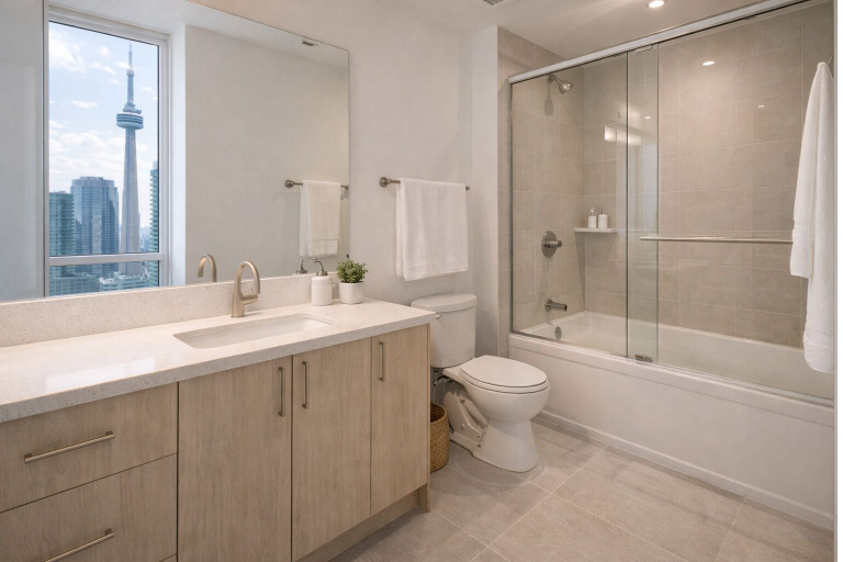 Bathroom, Jarvis Urban Suites, Toronto