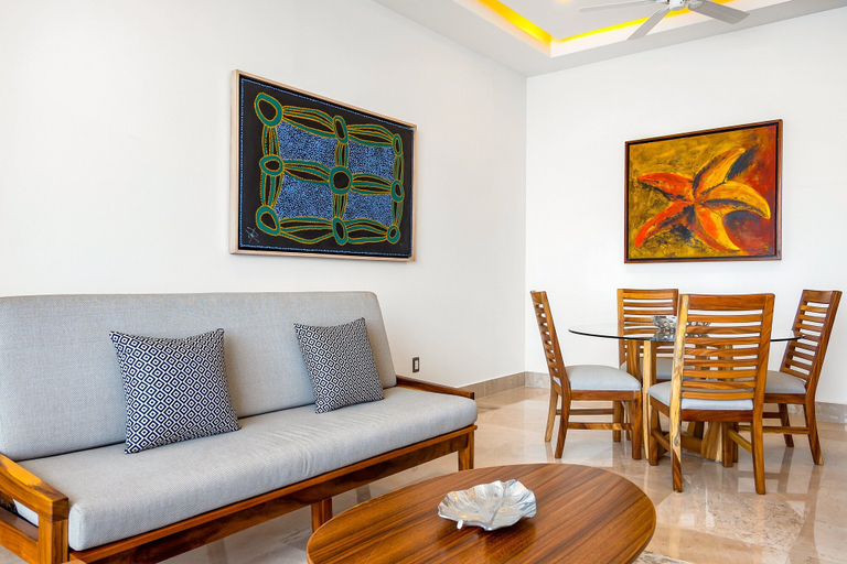Living area 3, 4th-floor Oceanfront Condo With Balcony, Outdoor Pool, Ocean Views & AC, Puerto Vallarta