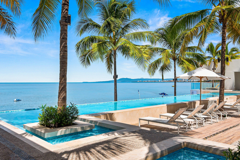 Pool 3, Stylish Oceanfront Condo With Infinity Pool, Rooftop Deck & Beach Access, Puerto Vallarta