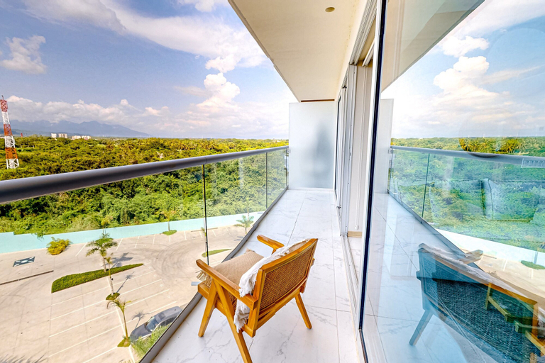 View from room, Updated Condo With Sweeping Views, Pools, Fitness Room, Balcony, W/d, and AC, Compostela