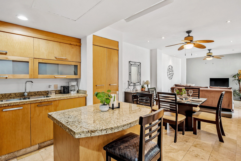 Private kitchen 5, Ocean-view Condo With Pools, Roof Deck, Lounge, Private Balcony, & AC, Compostela