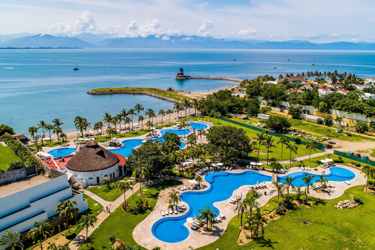 Aerial view 2, Ocean-view Getaway With Patio, Grill, Roof Deck, & On-site Pools, Compostela