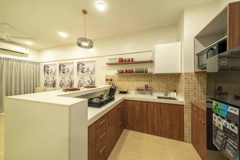 Private kitchen 3, Golf Chateau Serviced Apartments, Pune