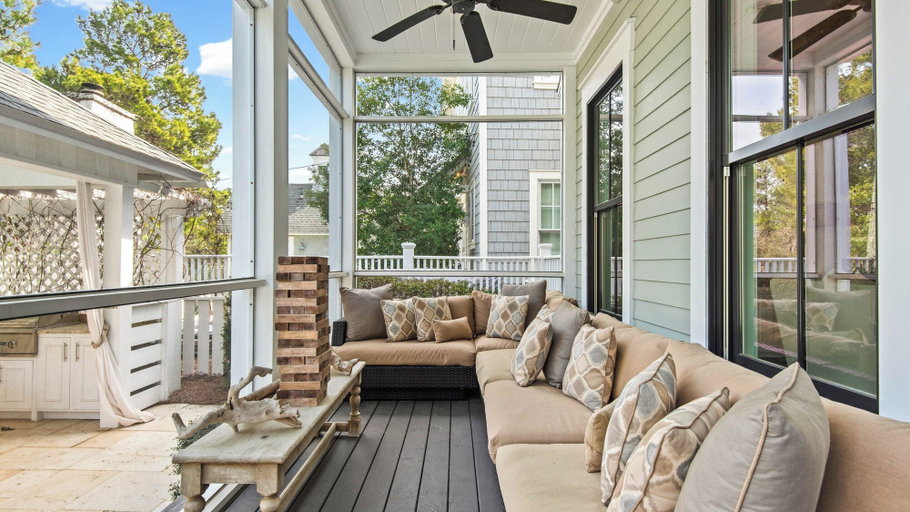 Terrace/patio 2, Watersound 4BR w/ Heated Pool, Golf Carts & Bikes - Sleeps 12, Walton