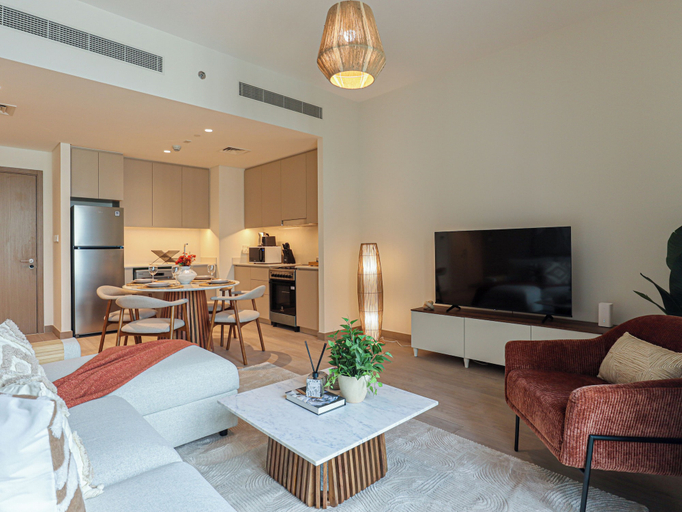 Living area 5, Creek Beach 1BR in RoseWater 3, Dubai