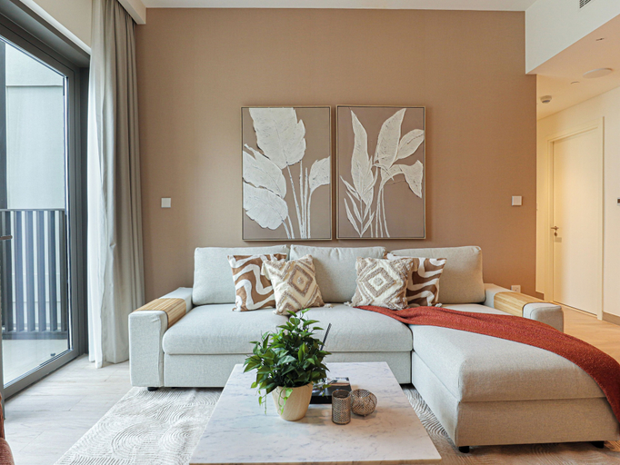 Living area 3, Creek Beach 1BR in RoseWater 3, Dubai