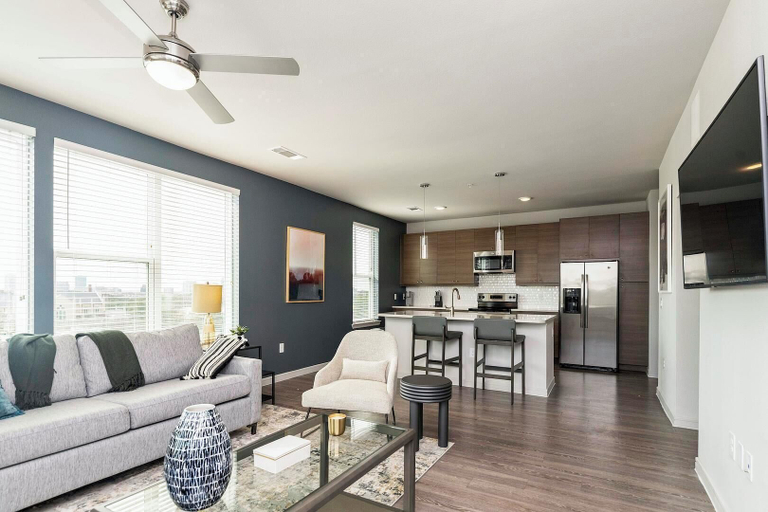 Living area 2, Landing Apartments Austin near Las Cimas, Travis