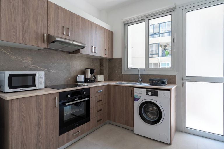 Private kitchen 5, Hermes 2-BR Apt. & Balcony in Larnaca, Larnaca