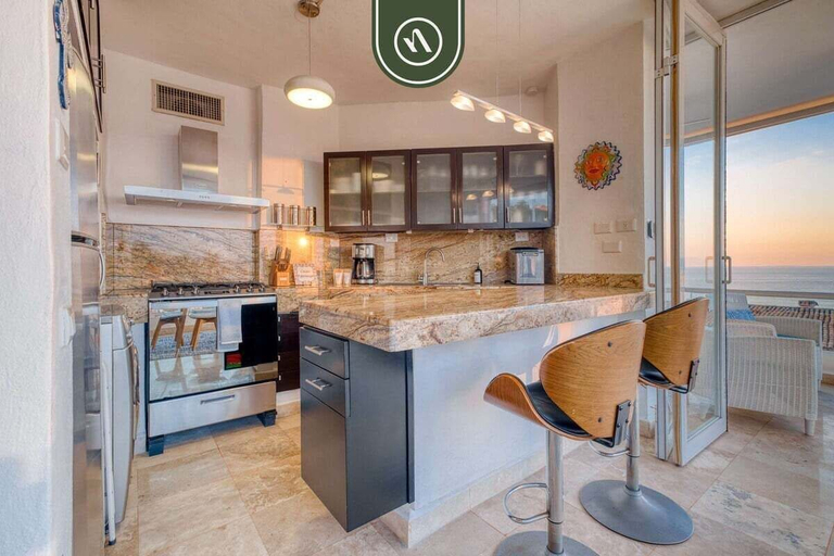 Private kitchen 5, Corner 2 BR Condo - Spectacular Oceanview Sunsets, Puerto Vallarta