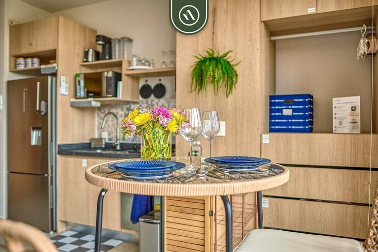 Private kitchen 4, Brand New Studio - 2 Min to Beach - Rooftop Pool, Compostela