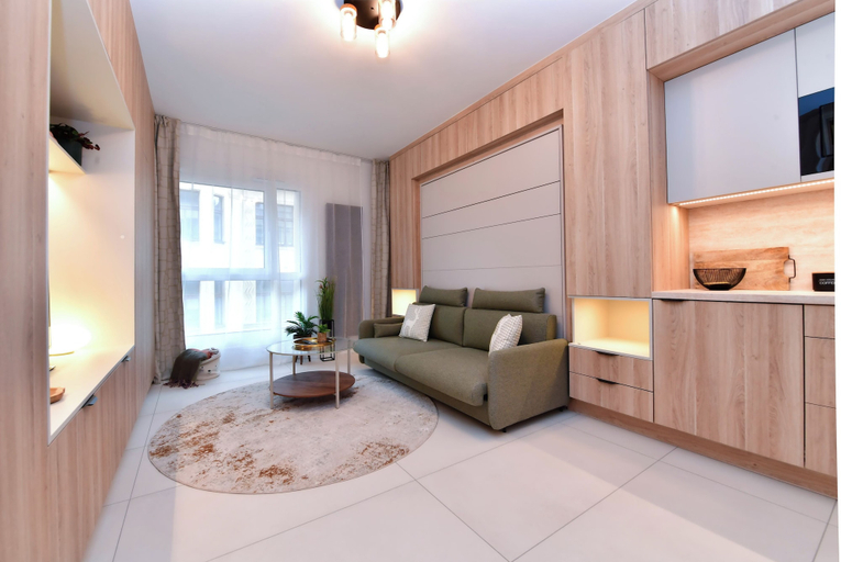 Living area 4, Krymská Studios, Praha 2
