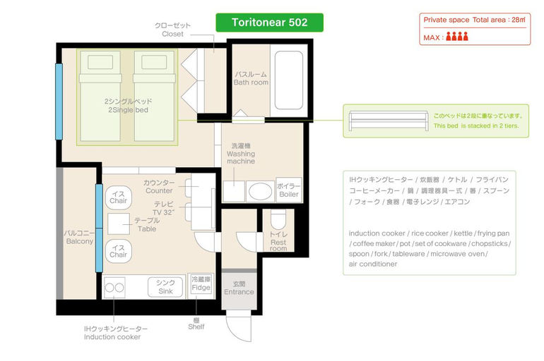 Others 3, 【札幌豊平区】初夏の札幌旅にぴったり/中心街へアクセス良好/無料駐車場有り/S-beds4~502, Sapporo