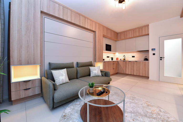 Living area 3, Krymská Studios, Praha 2