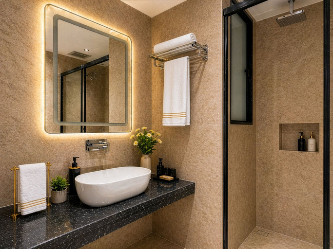 Bathroom 4, Hotel Grand Shalimar by JMD Group, Delhi
