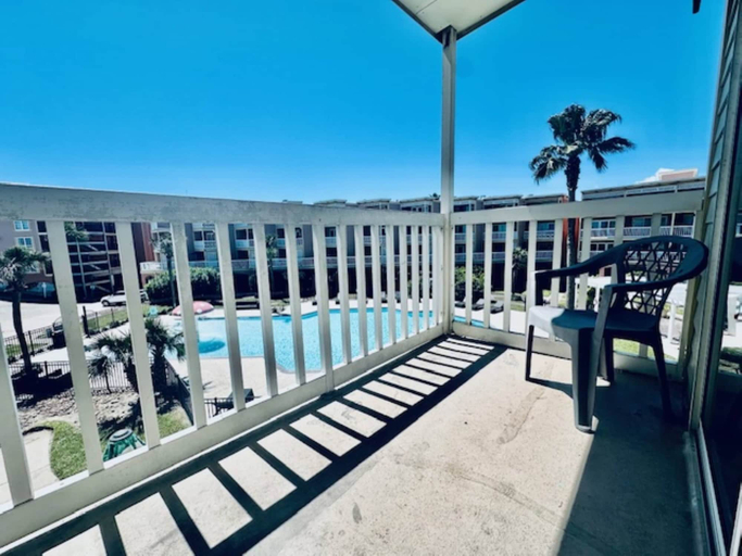 View from room, Sandy Seawall Escape Resort, Galveston