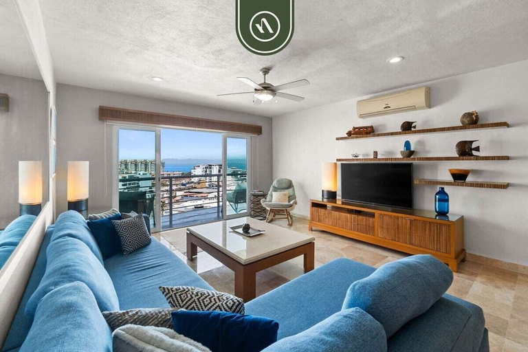 Living area 3, Stunning 2 BR Condo - Oceanview Terrace - Downtown, Puerto Vallarta