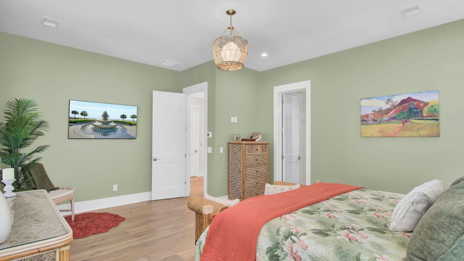 Bedroom 3, Walk to the Beach + Private Pool, Rooftop Terrace, Balcony 3602 Cameron, Charleston