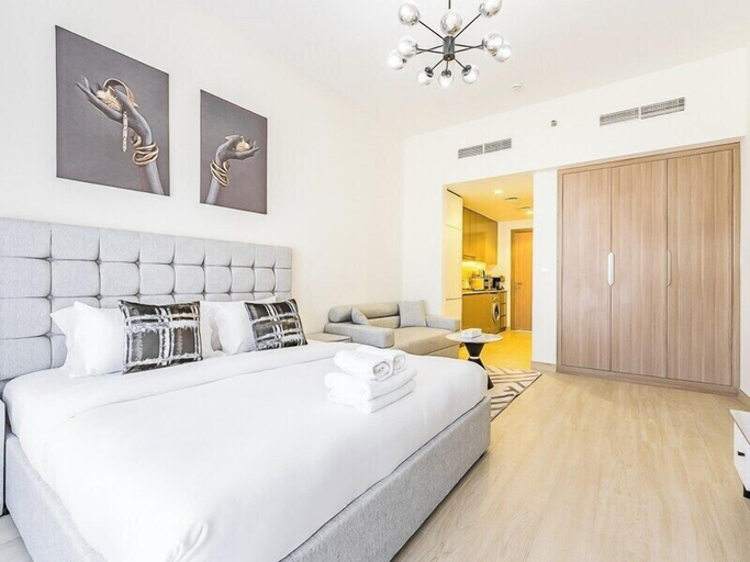 Bedroom 3, Relaxing Studio Retreat in Vibrant Meydan City,, Dubai