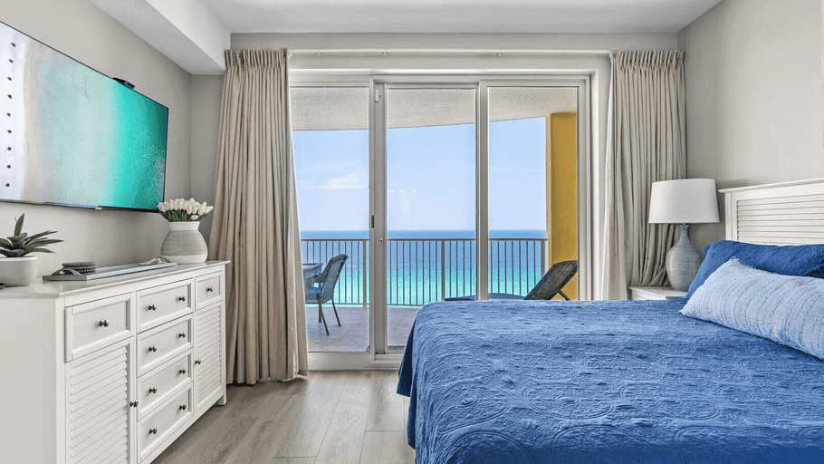 Bedroom 2, Emerald Isle Resort 1409 Beachfront Access + Chairs Incl Pool, Ocean Views, Bay