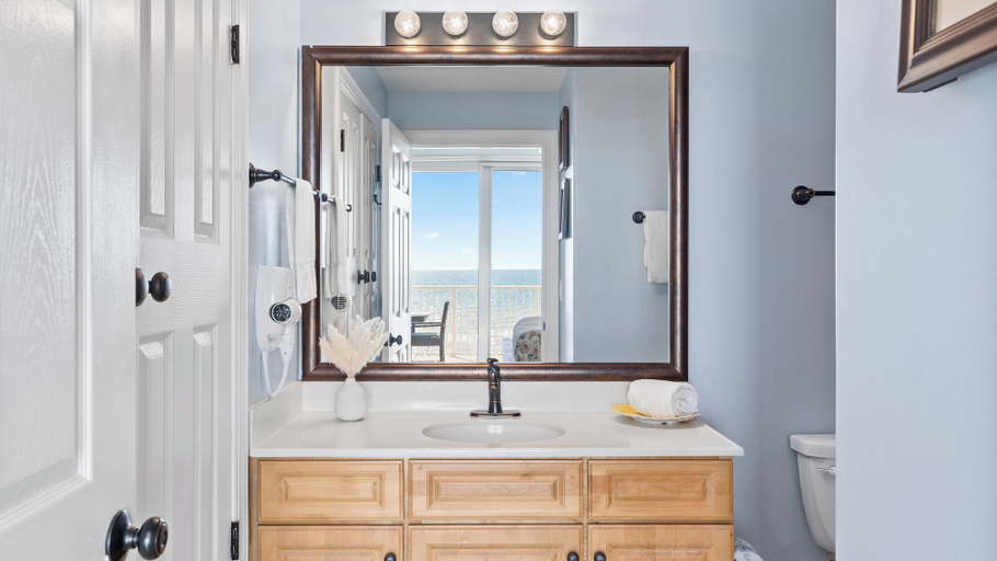 Bathroom 4, Beachfront Condo w/ Ocean Views + Pool Access + Beach Gear Emerald Isle 808 by Avantstay, Bay