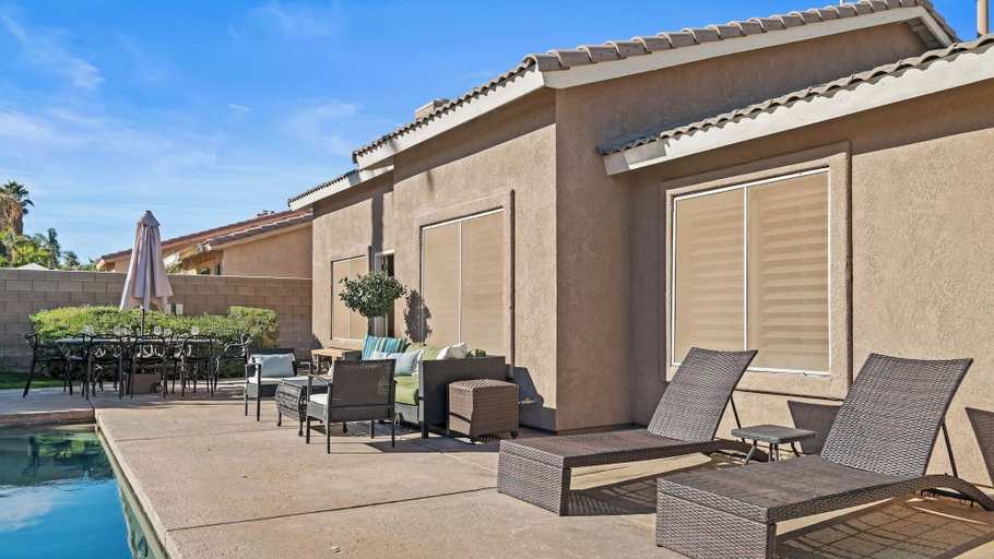 Exterior & Views 2, La Quinta Desert Haven Luxe Stay w/ Private Pool, Hot Tub, Pool Table, Riverside