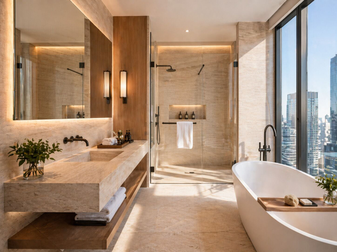 Bathroom, Noble City Suites, Toronto