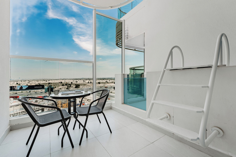 Balcony, PVH - Opalz By Danube - Studio with Pool, Dubai