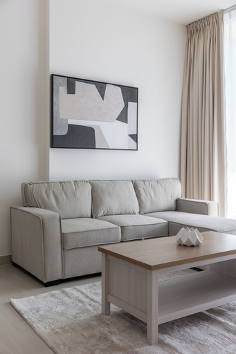 Living area 3, Modern 1BR Apartment with City View, Dubai