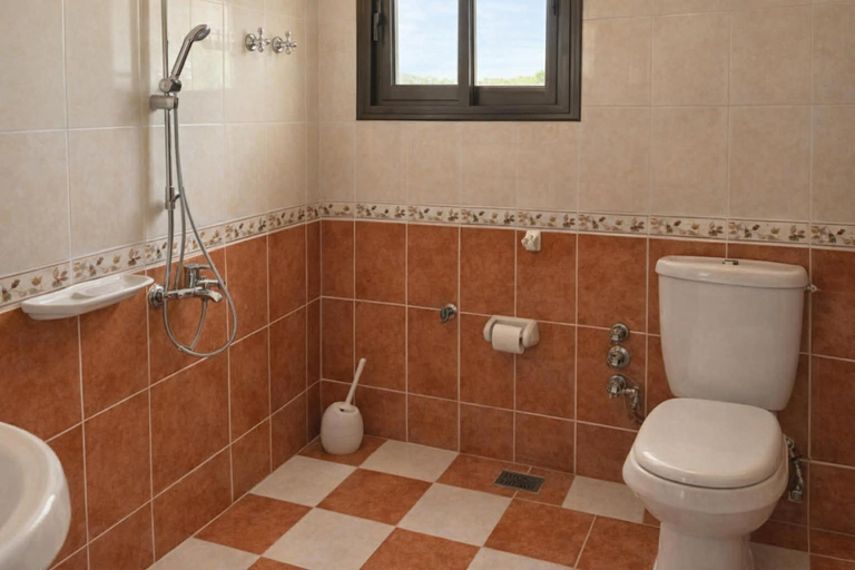 Bathroom, Yellow Family Villa - Private Pool - AC- 5 Min Walk to Beach -, Al-'Amriyah