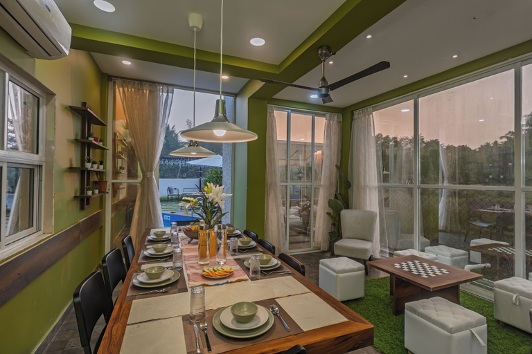 Dining 2, ELIVAAS Moonlit retreat 3 BHK with Pool, Raigarh