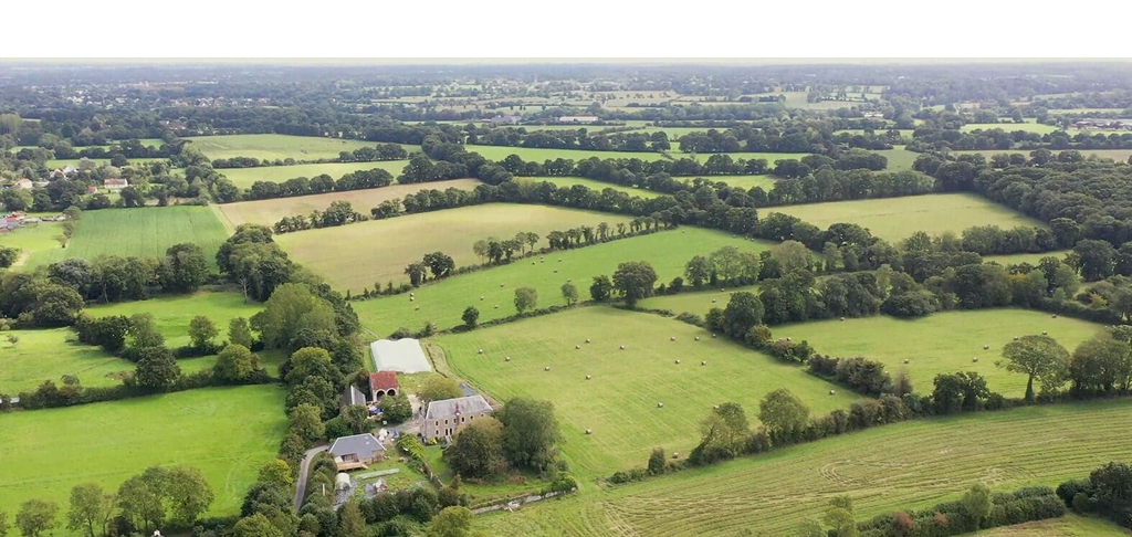 Aerial view, Ferme du ru paisible, Calvados