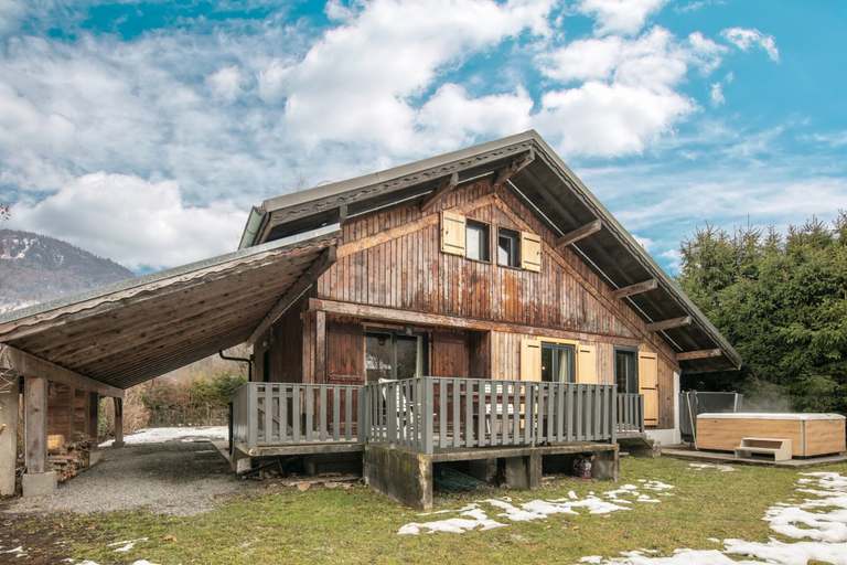 Exterior, Alpine Chalet with Private Hot Tub, Haute-Savoie