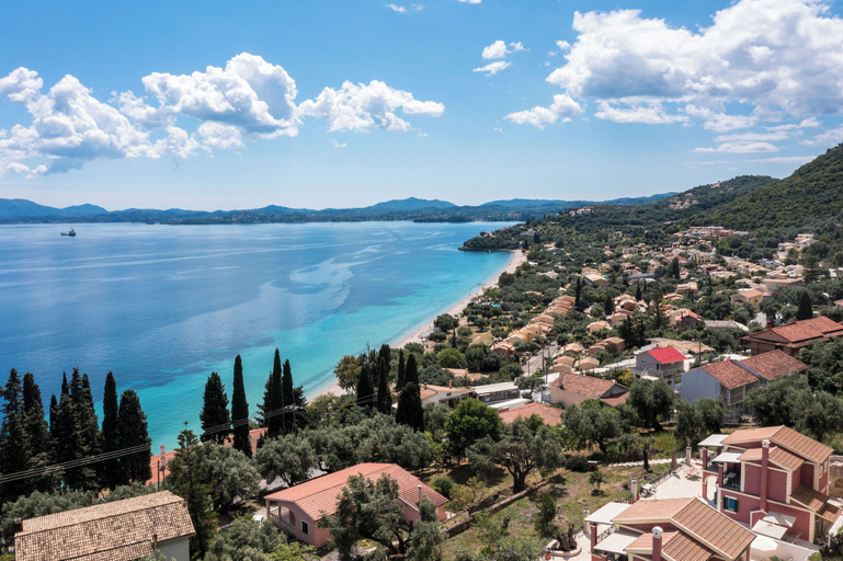 Aerial view, Villas Lithos & Petra with Private Pool and Seaview Terrace by Konnect, Ionian Islands