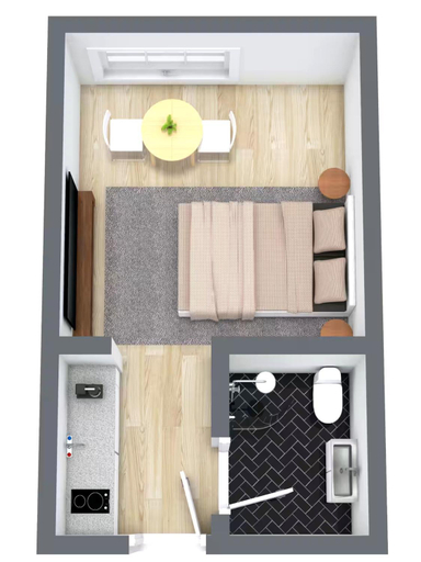Floor plans, Perfect Couples Retreat in Urban Area, Copenhagen