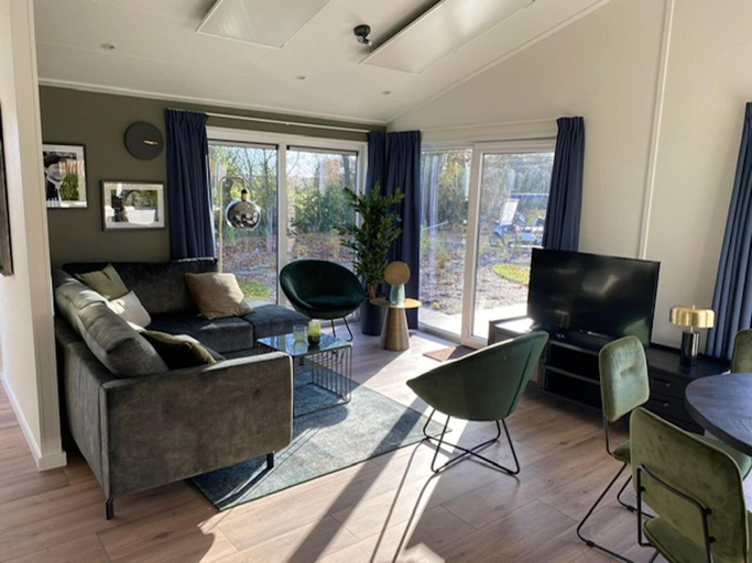 Living room 2, Modern Chalet on a Resort Near the Veluwemeer