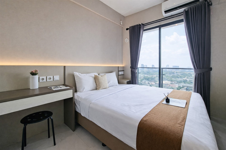Bedroom 3, Bright And Comfy Studio Apartment At Sky House Bsd, Tangerang Selatan