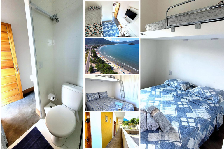 Bathroom 3, Suites privativas com Ar, Frigobar e TV - apenas 300m da Praia da Maranduba, Ubatuba